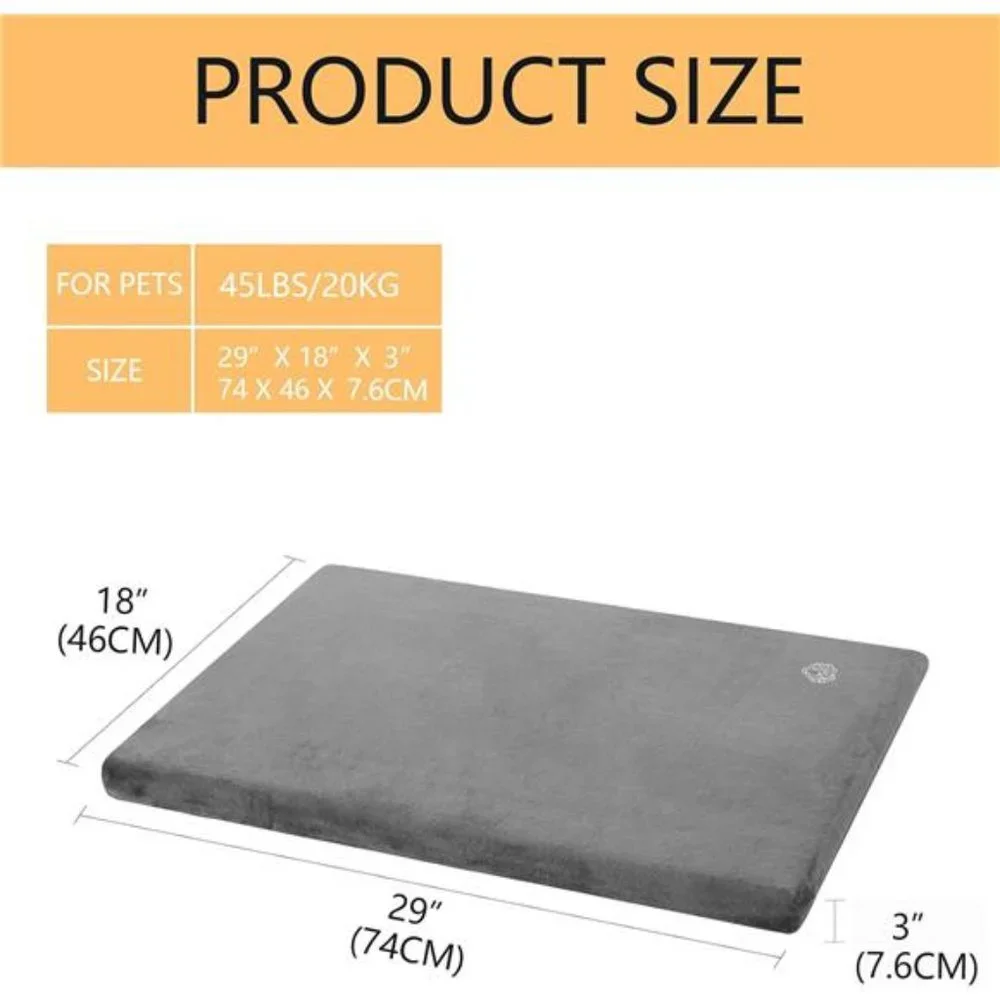 Stylish Dog Bed Mat Dog Crate Pad Mattress Reversible (Cool & Warm), Water Proof